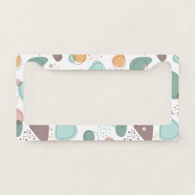 Organic shapes seamless pattern license plate frame (Front)