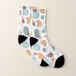 Organic shapes seamless pattern socks