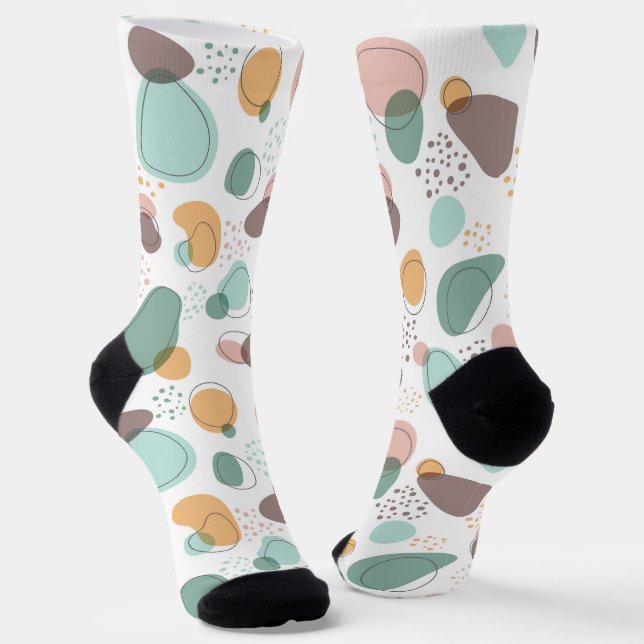 Organic shapes seamless pattern socks (Angled)