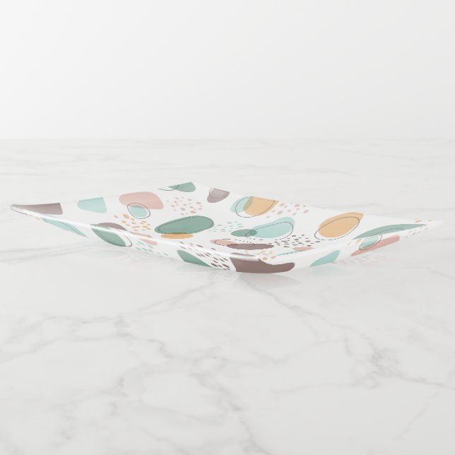 Organic shapes seamless pattern trinket tray (Angled)