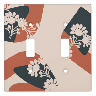 Organic Shapes Warm Tones Bohemian  Light Switch Cover
