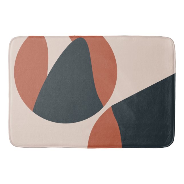 Organic Shapes Warm Tones Modern   Bath Mat (Front)