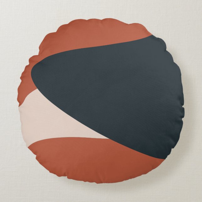 Organic Shapes Warm Tones Modern        Round Pillow (Front)