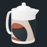 Organic Shapes Warm Tones Modern      Teapot<br><div class="desc">Modern Shapes Pattern Hand Drawn Blobs</div>