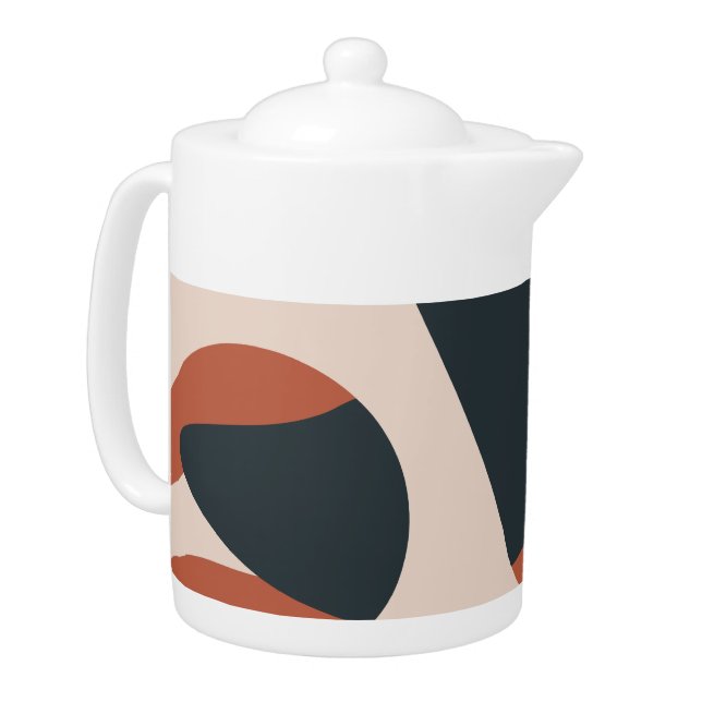 Organic Shapes Warm Tones Modern      Teapot (Left)