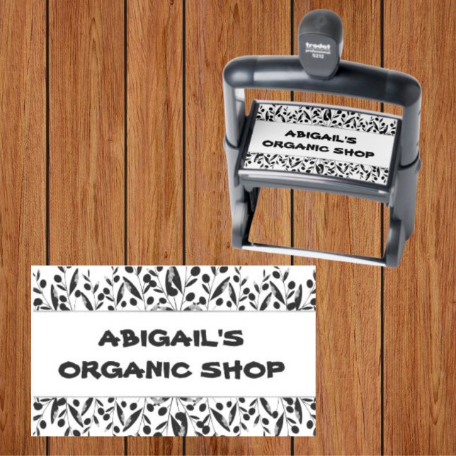 Organic Shop  Modern Business Name Self-inking Stamp (Creator Uploaded)