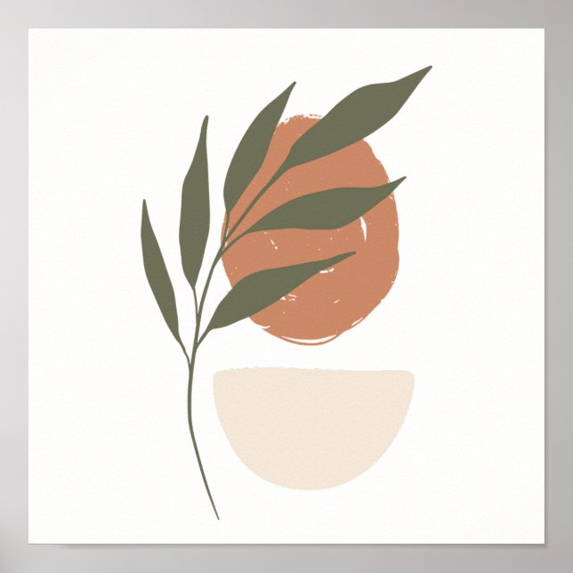 Organic Simple Boho Drawings Boho Chic Aesthetic Poster (Front)