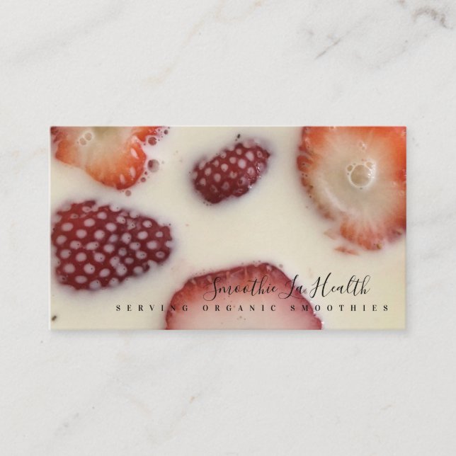 Organic Smoothies Healthy Drinks Milk Shakes Business Card (Front)