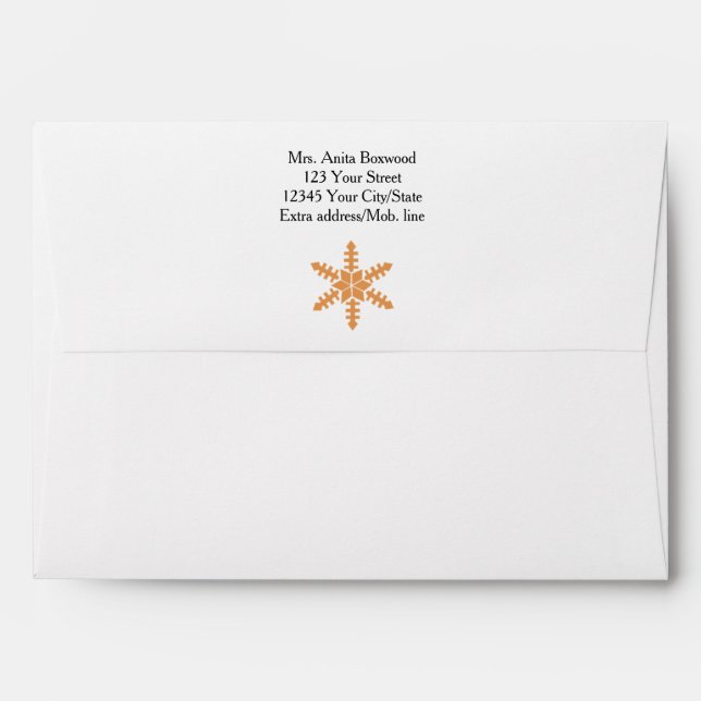 Organic Snowflakes with Address Envelope (Back (Top Flap))
