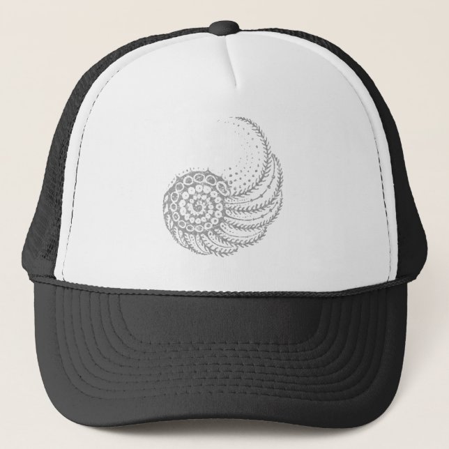 Organic spiral gray trucker hat (Front)