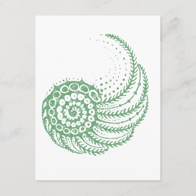 Organic spiral green postcard (Front)