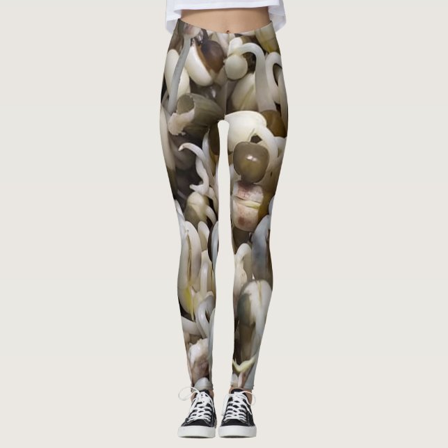 Organic Sprout Life Mung Bean Macro Photography He Leggings (Front)