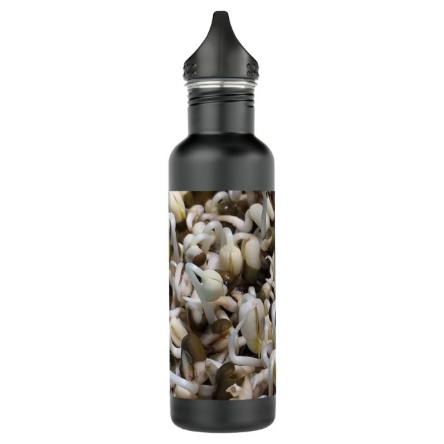 Organic Sprout Life Mung Bean Macro Photography He Stainless Steel Water Bottle (Left)