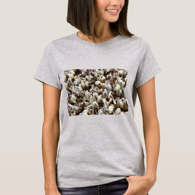 Organic Sprout Life Mung Bean Macro Photography He T-Shirt (Front)