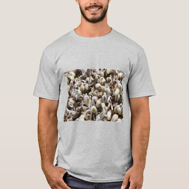 Organic Sprout Life Mung Bean Macro Photography He T-Shirt (Front)