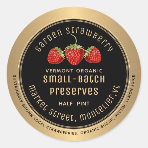 Organic Strawberry Preserves Farmers Market Label 