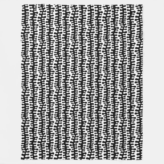 Organic Stripes - Black Fleece Blanket (Front)