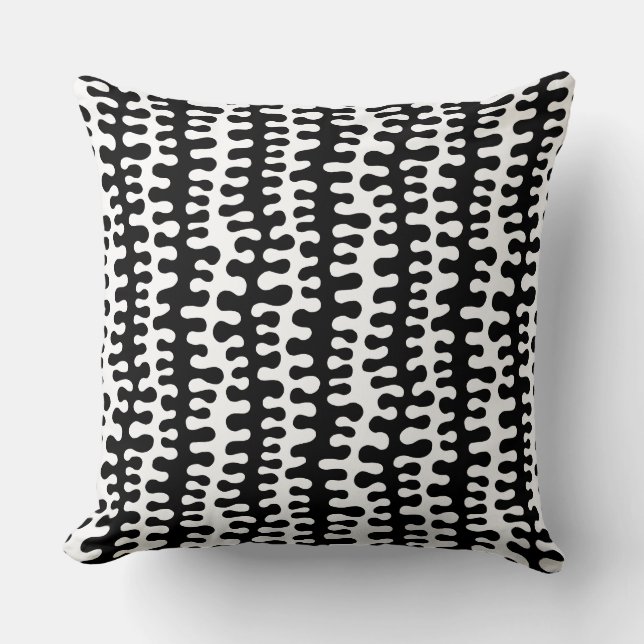 Organic Stripes - Black Throw Pillow (Front)