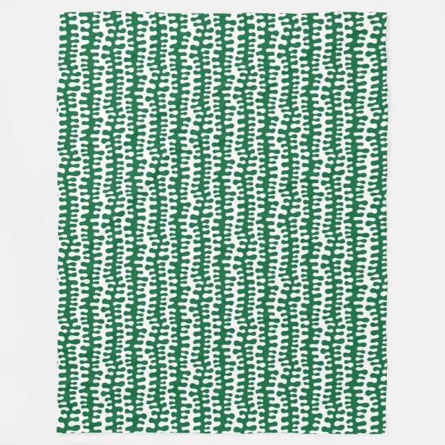 Organic Stripes - Forest Green Fleece Blanket (Front)