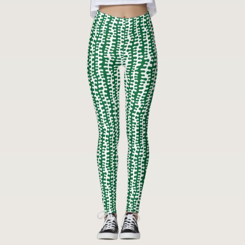 Organic Stripes _ Forest Green Leggings