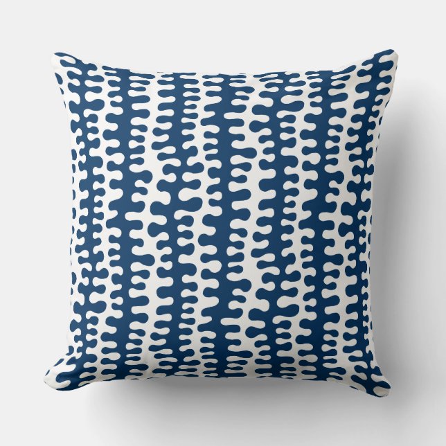 Organic Stripes - Indigo Style Throw Pillow (Front)