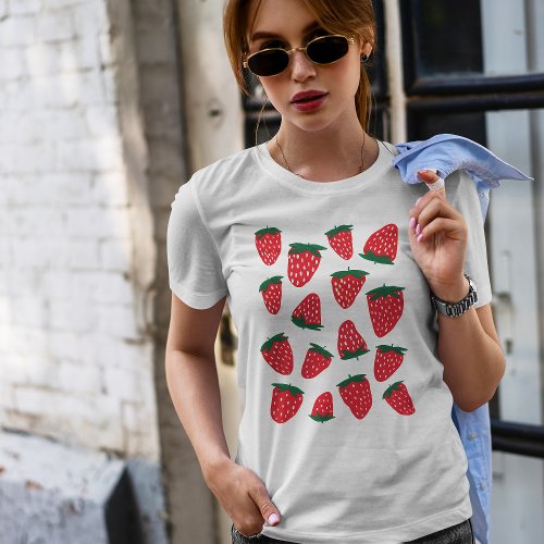 Organic summer strawberries _ red and green T_Shirt
