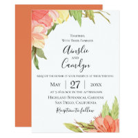 Organic Sunset Floral Wedding Invitation