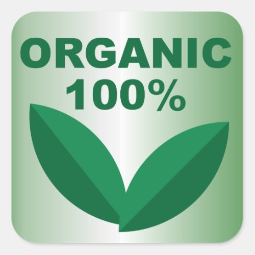 Organic Symbol  Organic Sign  Organic Food Square Sticker