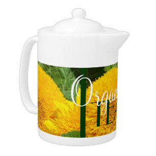 Organic TEAS teapots Yellow Sunflowers Garden