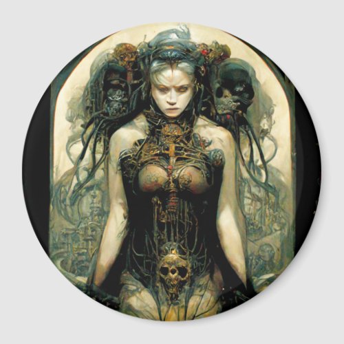 Organic Tech Woman Fantasy Sci_Fi Magnet