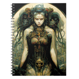 Organic Tech Woman Fantasy Sci-Fi Notebook
