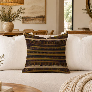 Organic Tribal African Decorative Throw Pillow Art
