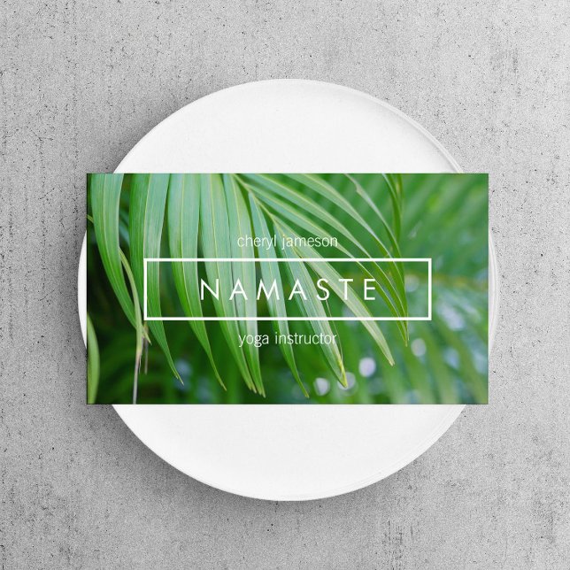 Organic Tropical Leaves Yoga, Meditation, Holistic Business Card (Creator Uploaded)