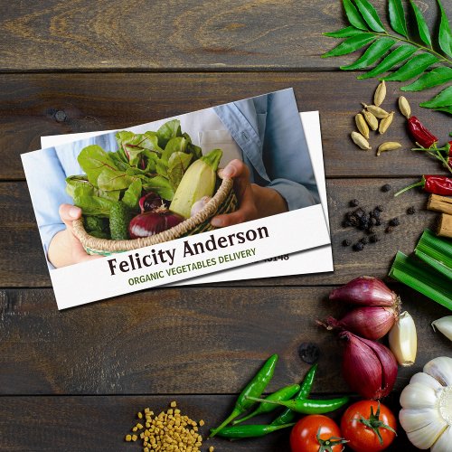 Organic Vegetables Delivery Farm Producer  Business Card