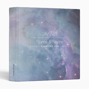 Organic violet sky stars orion nebula EDITABLE 3 Ring Binder