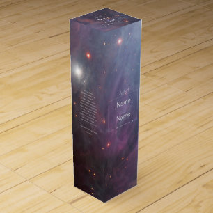 Organic violet sky stars orion nebula EDITABLE Wine Box