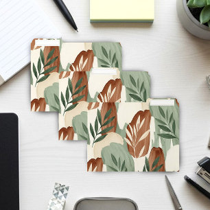 Organic Watercolor Sage Green and Oat Milk Botanic File Folder