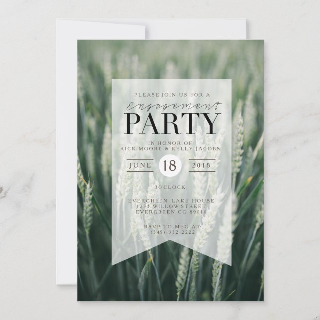 Organic Wheat | Engagement Party Invitation (Front)