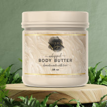 Organic whipped body butter label with logo