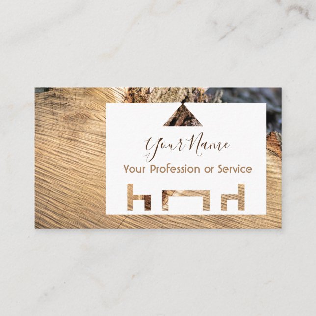Organic wood for interior design and carpentry! business card (Front)