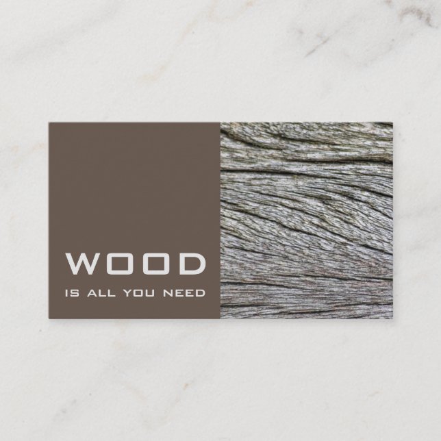 Organic wood grain texture for carpentry experts b business card (Front)