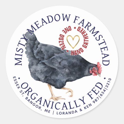 Organically Fed Hens Gold Heart Egg Carton Label