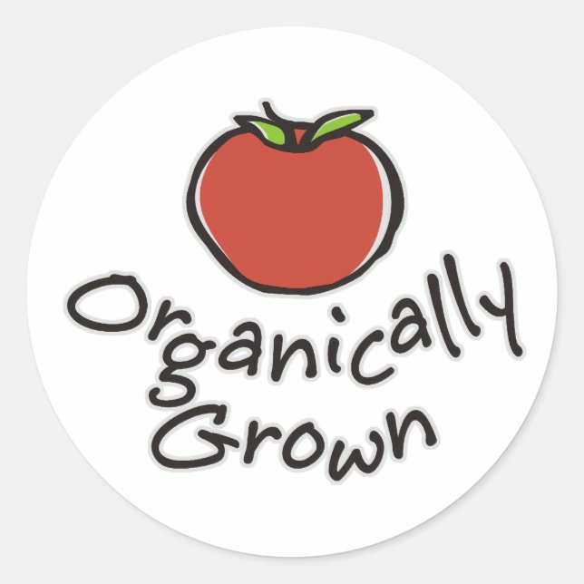 Organically Grown Classic Round Sticker (Front)