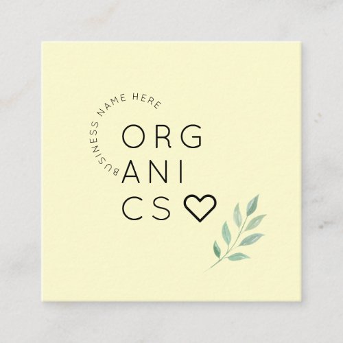 Organics Cream Small Soap Business Name Thank you  Square Business Card