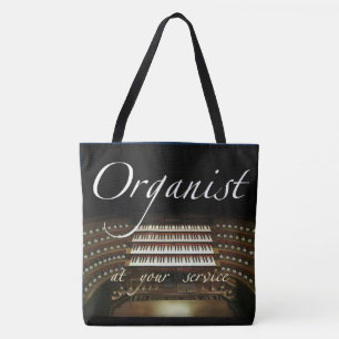 Organist at your service large tote bag