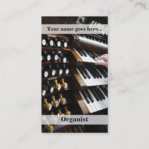 Organist business card vertical