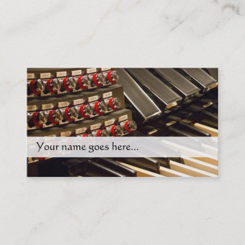Organist business card with organ pedals