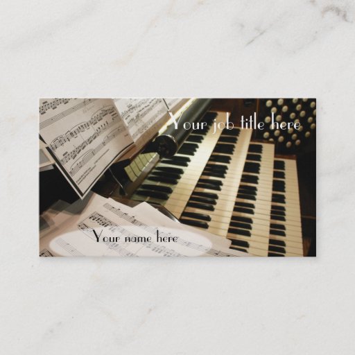 Customizable Organist business cards