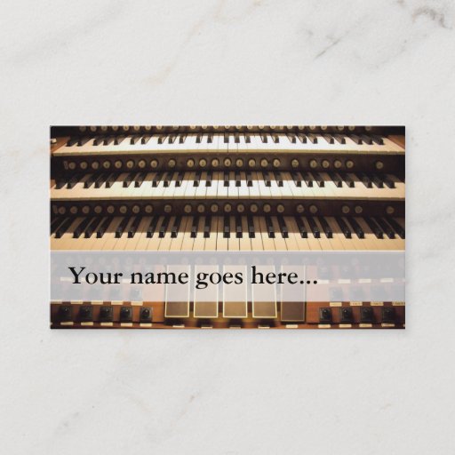 Customizable Organist business cards - 3 manuals
