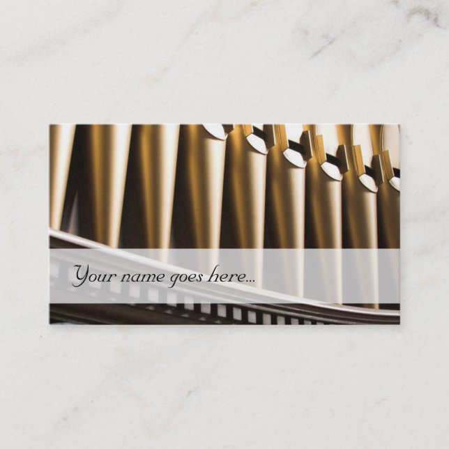 Organist business cards - golden pipes (Front)